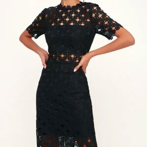 Lulus Black Midi Dress